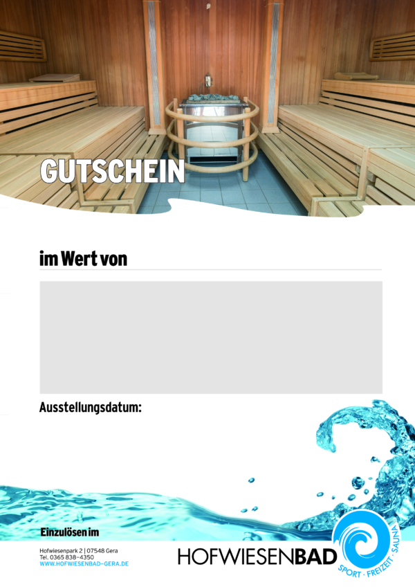 Gutschein Motiv Sauna